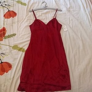 Satin Mini Red Slip Dress